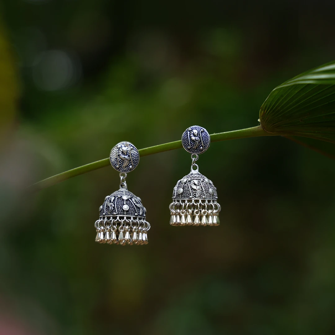 Metal Oxidised Silver Earrings at best price in Kolkata | ID: 25876745988